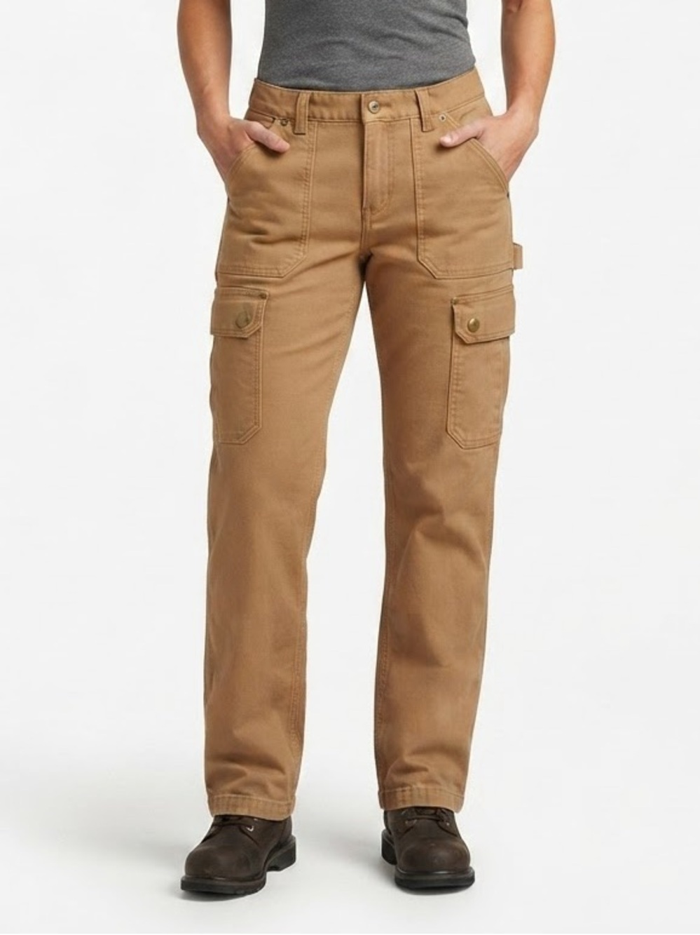 Duluth Trading Co. Curvesetter Cargo Pants Size 6 x 29 Tan Brown Utility